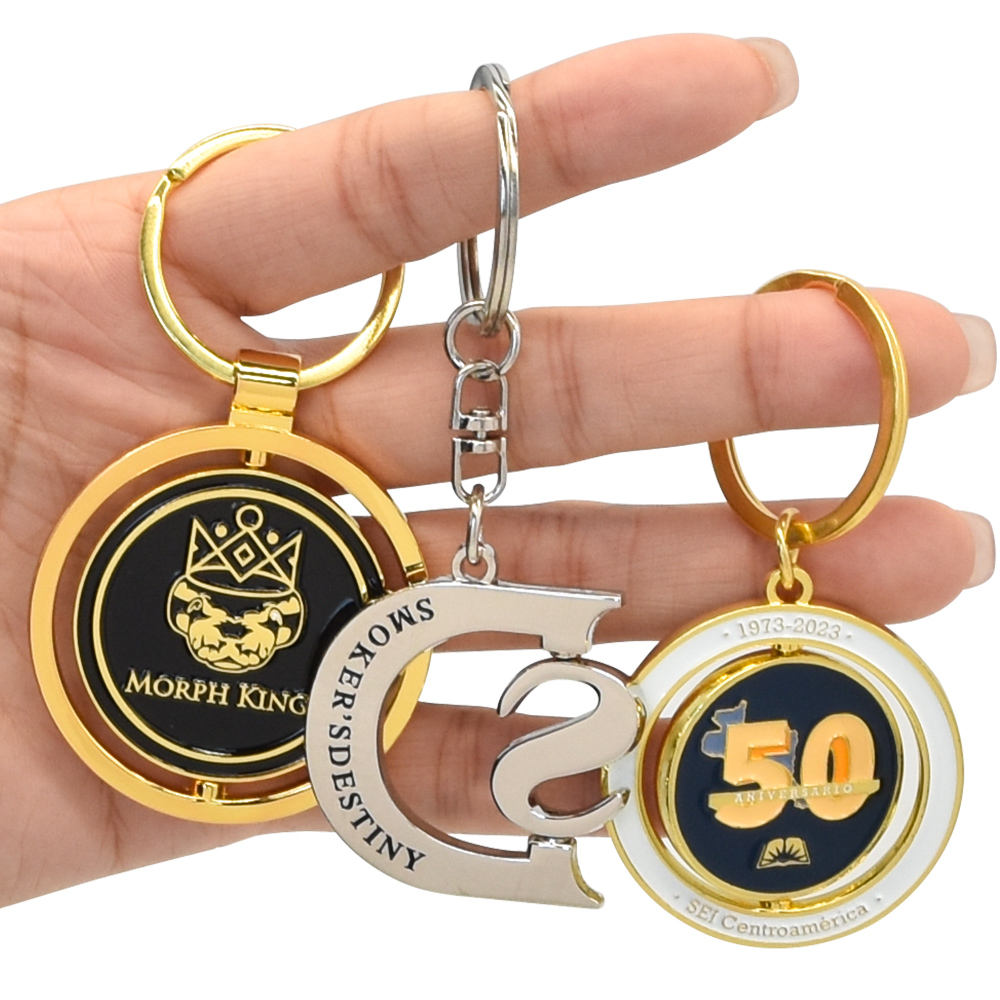 Custom metal keychain with engraved design - ForgeCrafts product photo 4
