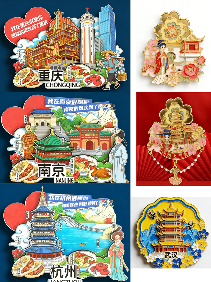 Custom metal fridge magnets wholesale manufacturing sample from ForgeCrafts