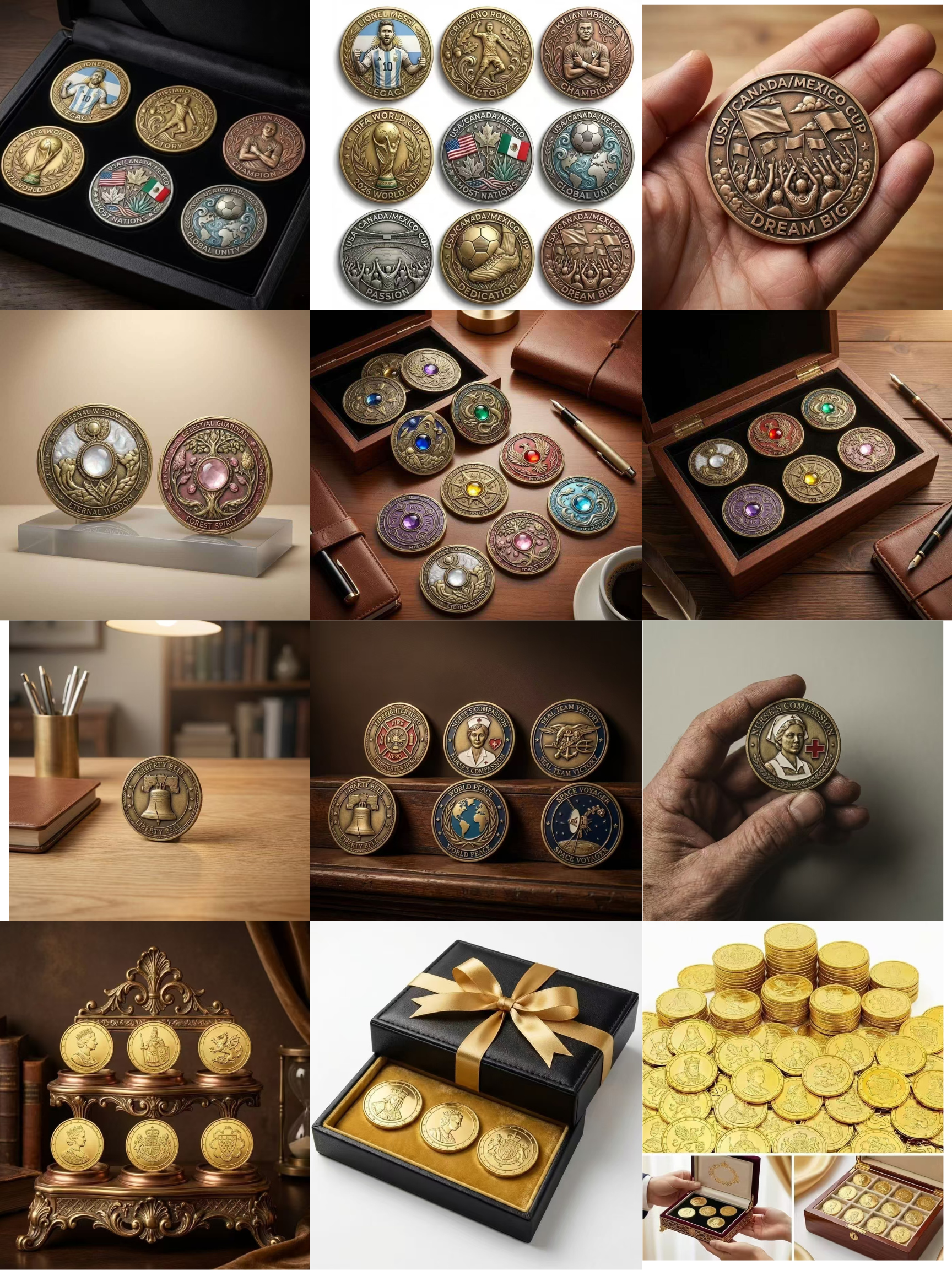 Custom commemorative coin plating and relief detail for bulk souvenir coin orders