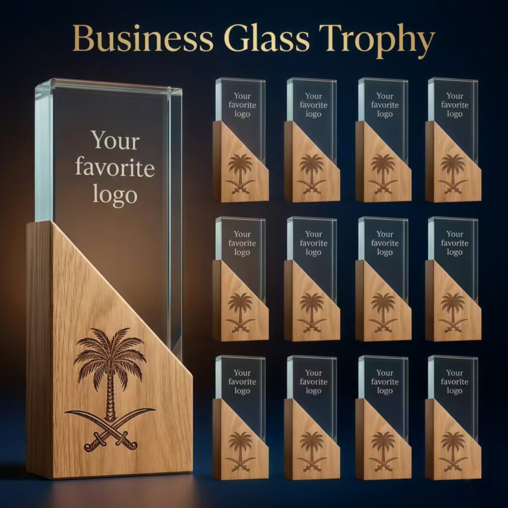Custom metal trophy with engraved nameplate - ForgeCrafts product photo 2