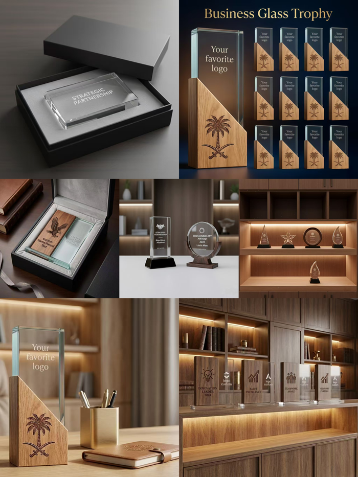 Custom metal trophy detail showing cup shape and award finish options