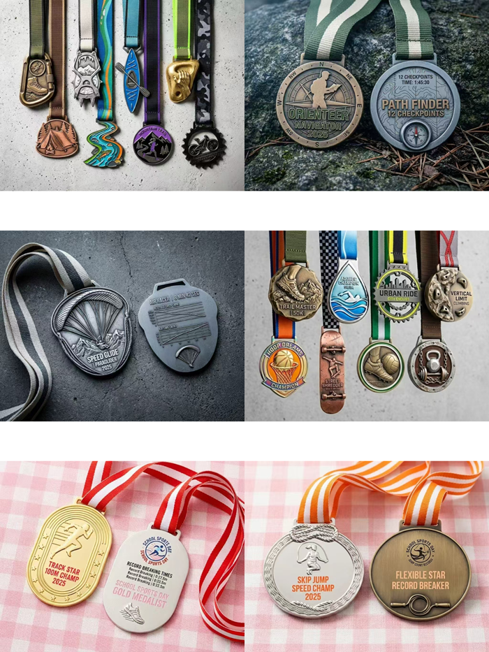 Custom medal manufacturing sample showing plated metal detail
