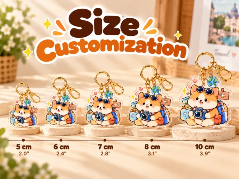 Acrylic keychain size customization 5 to 10 cm