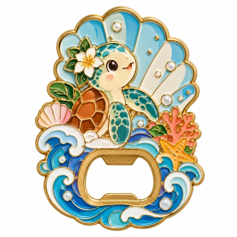Sea turtle marine enamel bottle opener