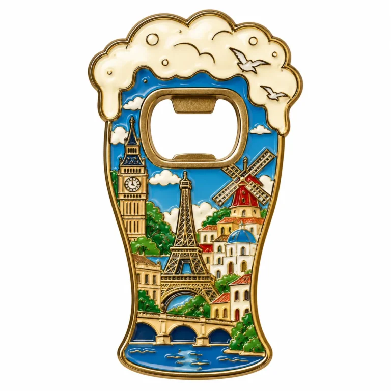 Landmark beer-glass bottle opener