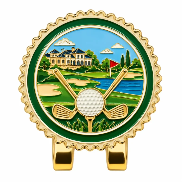 Golf course enamel hat clip